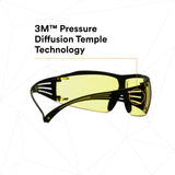 3M SF403XSGAF-YEL SecureFit 400 Series Safety Glasses, Yellow/Black, Amber Scotchgard Anti-Fog/Anti-Scratch Lens (7100179972) (1 Pair)  - (20 Pack) - 4