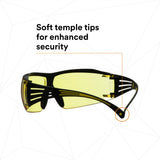 3M SF403XSGAF-YEL SecureFit 400 Series Safety Glasses, Yellow/Black, Amber Scotchgard Anti-Fog/Anti-Scratch Lens (7100179972) (1 Pair)  - (20 Pack) - 5