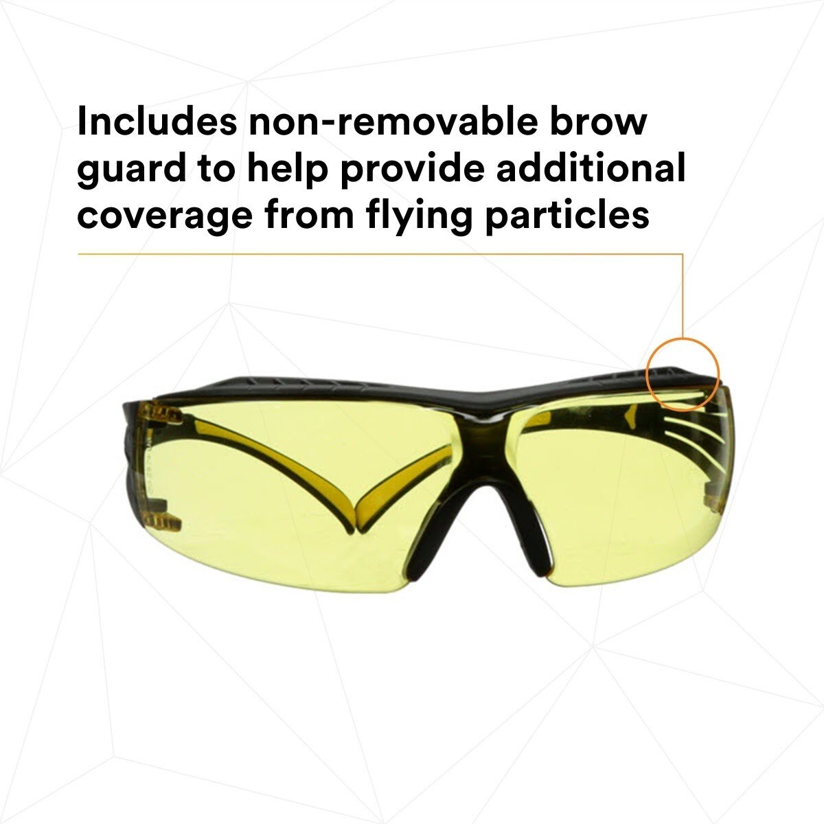 3M SF403XSGAF-YEL SecureFit 400 Series Safety Glasses, Yellow/Black, Amber Scotchgard Anti-Fog/Anti-Scratch Lens (7100179972) (1 Pair)  - (20 Pack) - 6