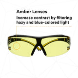 3M SF403XSGAF-YEL SecureFit 400 Series Safety Glasses, Yellow/Black, Amber Scotchgard Anti-Fog/Anti-Scratch Lens (7100179972) (1 Pair)  - (20 Pack) - 7