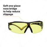3M SF403XSGAF-YEL SecureFit 400 Series Safety Glasses, Yellow/Black, Amber Scotchgard Anti-Fog/Anti-Scratch Lens (7100179972) (1 Pair)  - (20 Pack) - 9