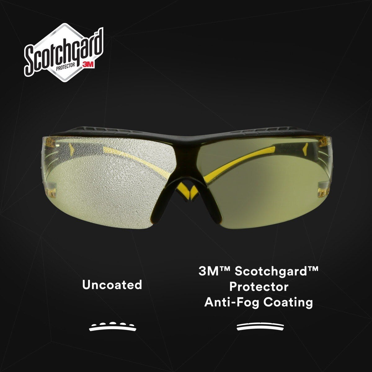 3M SF403XSGAF-YEL SecureFit 400 Series Safety Glasses, Yellow/Black, Amber Scotchgard Anti-Fog/Anti-Scratch Lens (7100179972) (1 Pair)  - (20 Pack) - 10