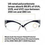 3M SF201SGAF-BLU SecureFit Protective Eyewear 200 Series, Blue Temples, Clear Scotchgard Anti-Fog Lens (7100180044)  - (20Pack) - 8