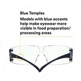 3M SF201SGAF-BLU SecureFit Protective Eyewear 200 Series, Blue Temples, Clear Scotchgard Anti-Fog Lens (7100180044)  - (20Pack) - 10