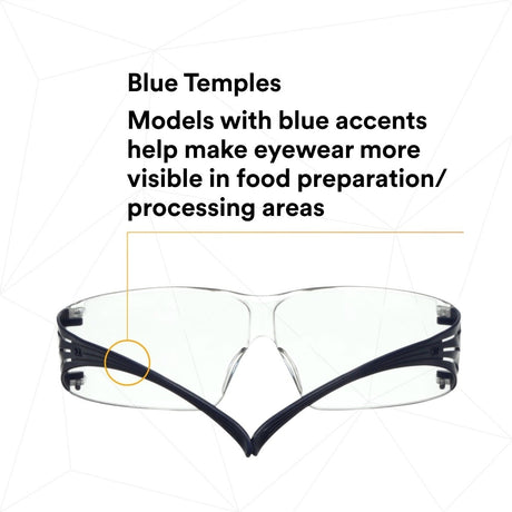 3M SF201SGAF-BLU SecureFit Protective Eyewear 200 Series, Blue Temples, Clear Scotchgard Anti-Fog Lens (7100180044)  - (20Pack) - 10