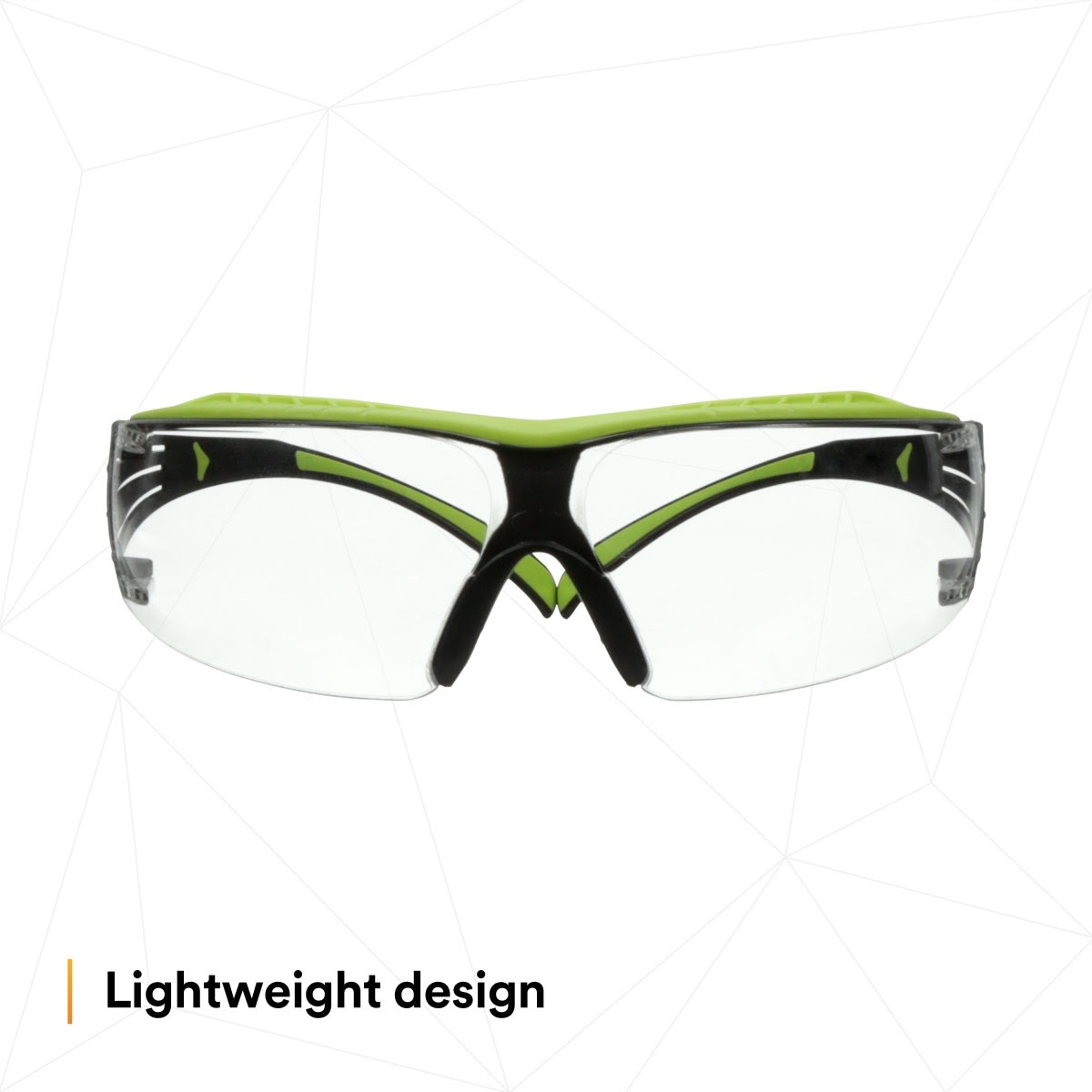 3M SF401XAF-GRN SecureFit 400 Series Safety Glasses, Green/Black, Clear Anti-Fog/Anti-Scratch Lens (7100180045)  - (20 Pack) - 3