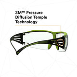3M SF401XAF-GRN SecureFit 400 Series Safety Glasses, Green/Black, Clear Anti-Fog/Anti-Scratch Lens (7100180045)  - (20 Pack) - 4
