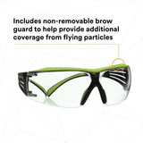 3M SF401XAF-GRN SecureFit 400 Series Safety Glasses, Green/Black, Clear Anti-Fog/Anti-Scratch Lens (7100180045)  - (20 Pack) - 7