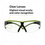 3M SF401XAF-GRN SecureFit 400 Series Safety Glasses, Green/Black, Clear Anti-Fog/Anti-Scratch Lens (7100180045)  - (20 Pack) - 8