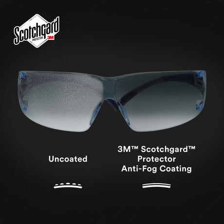 3M SF204SGAF-BLU SecureFit Protective Eyewear 200 Series, Blue Temples, Blue Scotchgard Anti-Fog Lens (7100180046)  - (20 Pack) - 7