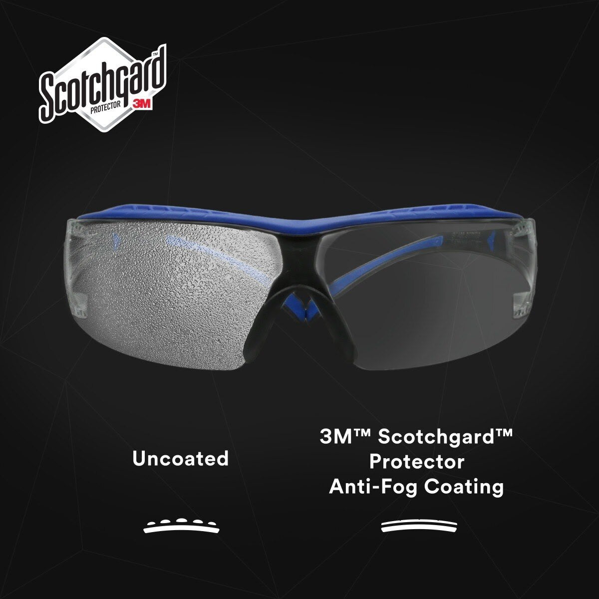 3M SF401XSGAF-BLU SecureFit 400 Series Safety Glasses, Blue/Gray, Clear Scotchgard Anti-Fog/Anti-Scratch Lens (7100180049)  - (20 Pack) - 4