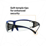 3M SF401XSGAF-BLU SecureFit 400 Series Safety Glasses, Blue/Gray, Clear Scotchgard Anti-Fog/Anti-Scratch Lens (7100180049)  - (20 Pack) - 7