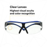 3M SF401XSGAF-BLU SecureFit 400 Series Safety Glasses, Blue/Gray, Clear Scotchgard Anti-Fog/Anti-Scratch Lens (7100180049)  - (20 Pack) - 9