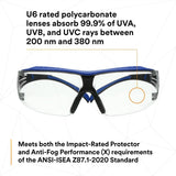 3M SF401XSGAF-BLU SecureFit 400 Series Safety Glasses, Blue/Gray, Clear Scotchgard Anti-Fog/Anti-Scratch Lens (7100180049)  - (20 Pack) - 10