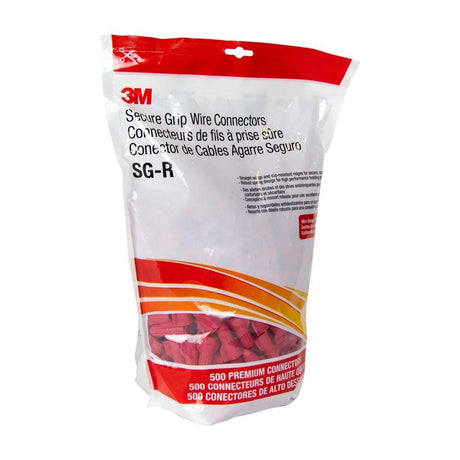 3M SG-R BAG Secure Grip Wire Connector , Steel Spring Connectors, Red Color, Straight Wing Design, Reliable, Insulate, UL Listed, 18-8 AWG (7100180513) (5000 Pack) - 8