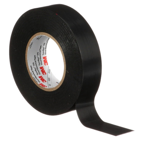 3M Temflex 175 Vinyl Electrical Tape, Black, 7 mil, 3/4 in x 60 ft, Flame Retardant, Rubber Adhesive (7100188506)  - (100 Pack) - 8