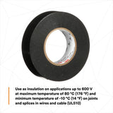 3M Temflex 175 Vinyl Electrical Tape, Black, 7 mil, 3/4 in x 60 ft, Flame Retardant, Rubber Adhesive (7100188506) - 10