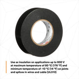 3M Temflex 175 Vinyl Electrical Tape, Black, 7 mil, 3/4 in x 60 ft, Flame Retardant, Rubber Adhesive (7100188506)  - (100 Pack) - 10