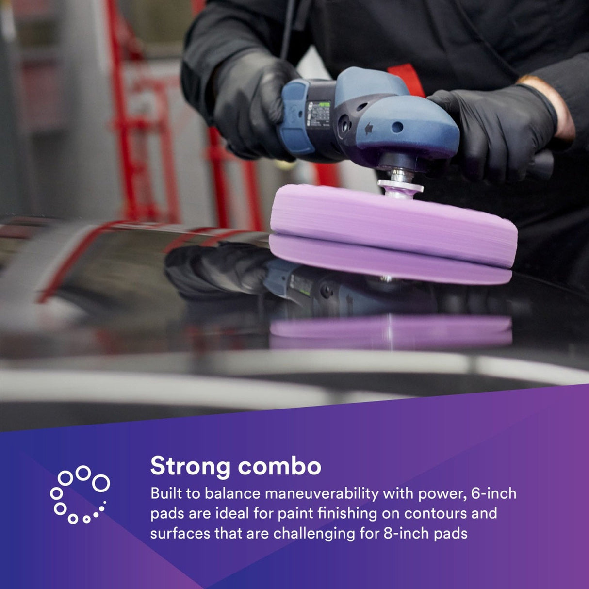3M Perfect-It 1-Step Foam Finishing Pad, Quick Connect, Purple, 6 in (33034) (7100191413)  - (6Pack) - 6