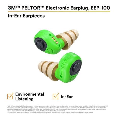 3M EEP-100 PELTOR Electronic Earplug Kit with Rechargeable Charging Case and Eartips (7100193144) - 7