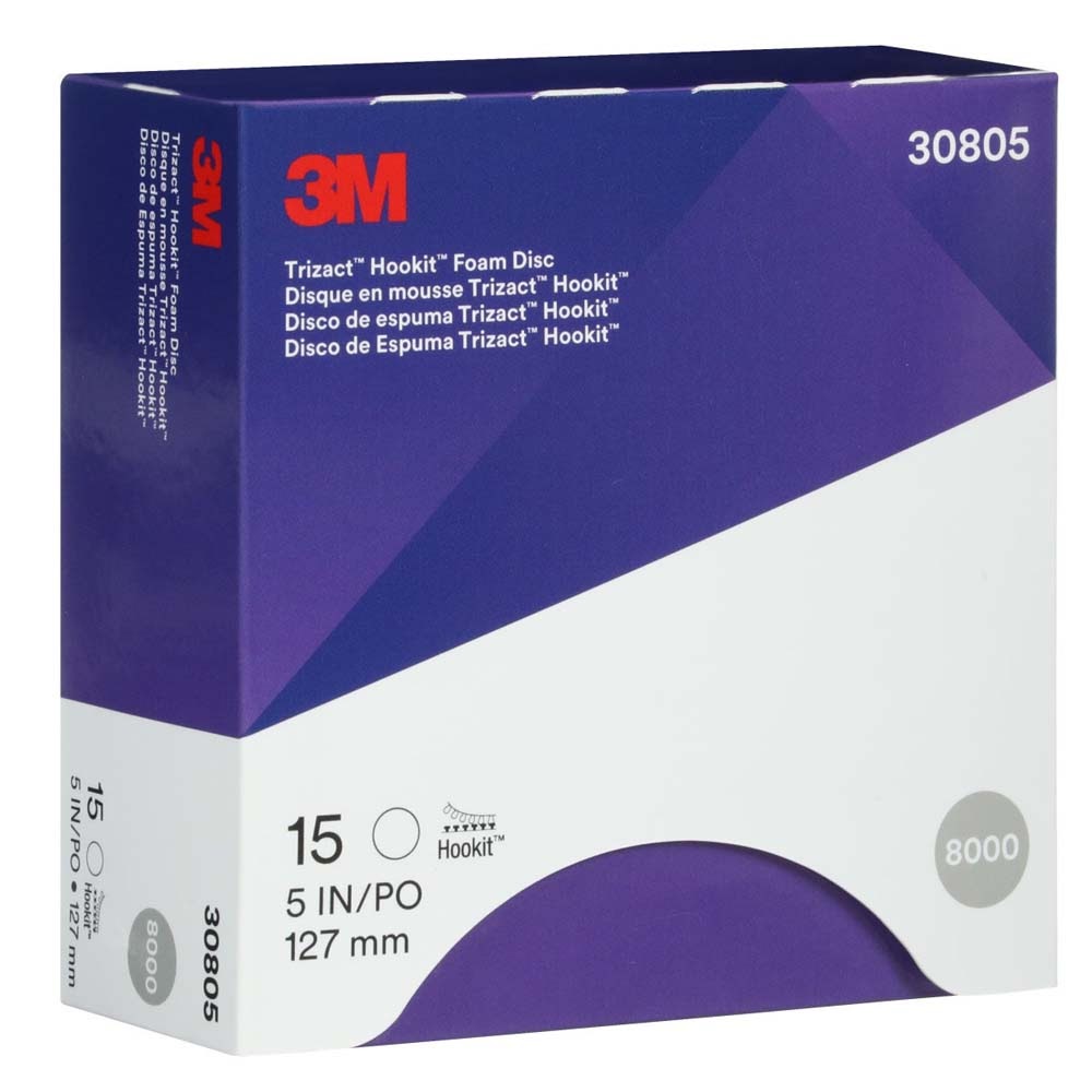 3M 30805 Trizact Hookit Foam Disc , 8000, 5 in (7100193766) (15 Pack) - 5