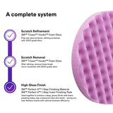 3M 33042 Hookit 1-Step Foam Finishing Pad, Waffle Face, Purple, 6 in (7100193787) (24 Pack) - 5