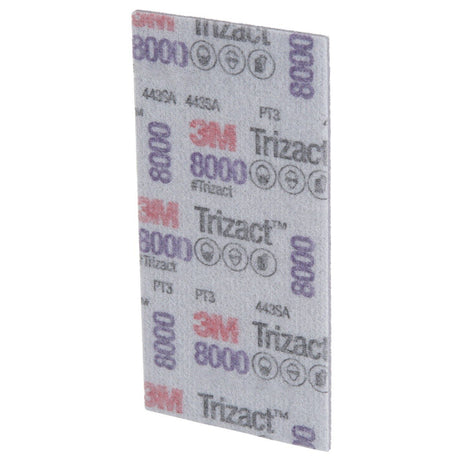 3M 443SA 30803 Trizact Hookit Foam Abrasive Sheet, Silicon Carbide 8000 Grit, Gray, 70 mm x 140 mm (7100194290) (50 Pack) - 3