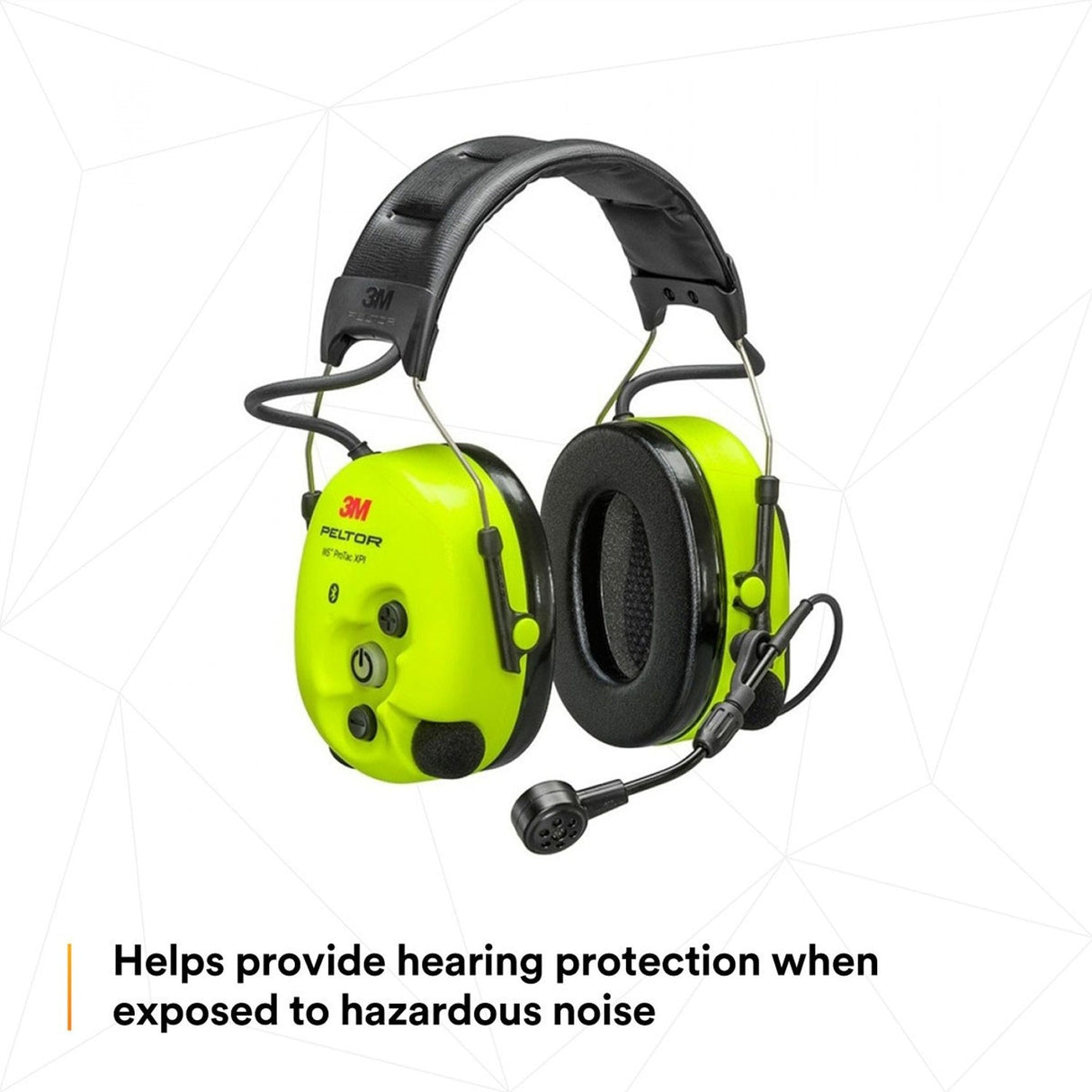 3M MT15H7AWS6 PELTOR WS ProTac XPI Bluetooth Headset with Noise-Canceling Microphone, Headband, Yellow (7100196045) - 2