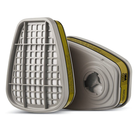 3M 6007 Mercury Vapor Organic Vapor Acid Gas Bayonet Respirator Cartridge, Olive (7100198706) (60 Pack)