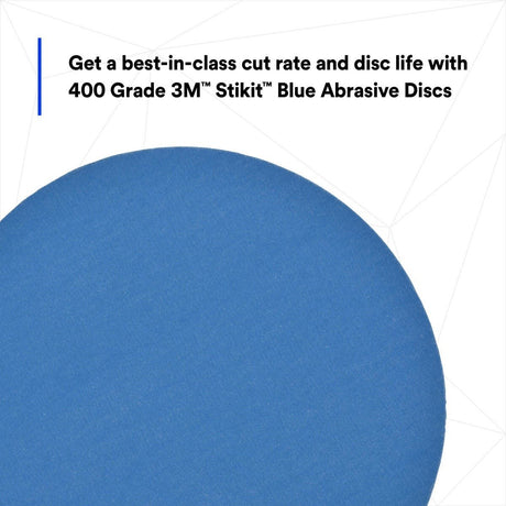3M 321U 36272 Stikit Blue Abrasive Disc Roll, 5 in, 400 Grit, No Hole, Primer Sanding, E-Coat Sanding, Paint Preparation (7100199692) (500 Pack) - 9