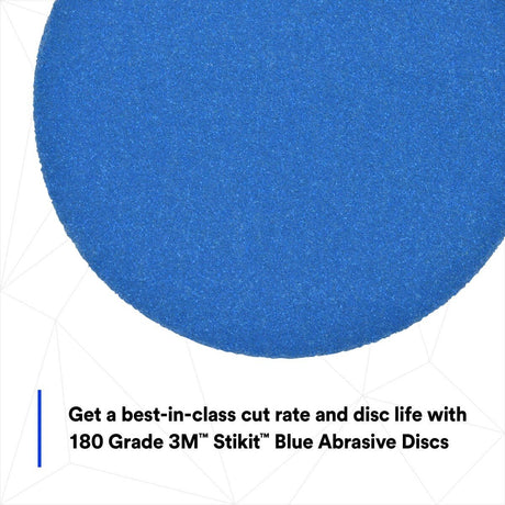3M 321U 36268 Stikit Blue Abrasive Disc Roll + No Hole, 5 in, 180+ Grade, Blue, PSA, 100 Discs Pack (7100199703) (500 Pack) - 8