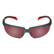 3M S2024AS-RED Solus 2000 Series Safety Glasses Anti-Scratch Red Mirror Lens Gray/Red Frame Adjustable Ratchet Temples (7100203162) (20 Pack)