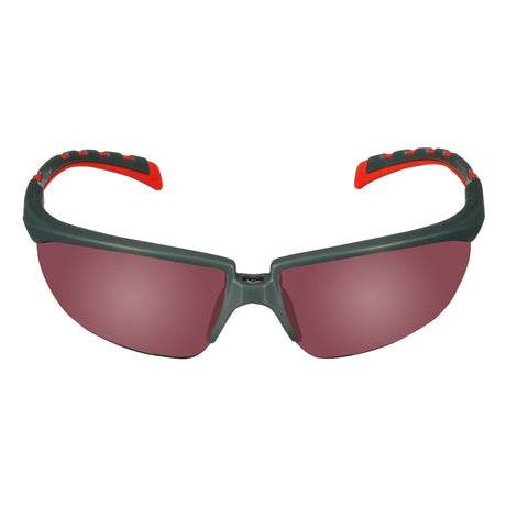 3M S2024AS-RED Solus 2000 Series Safety Glasses Anti-Scratch Red Mirror Lens Gray/Red Frame Adjustable Ratchet Temples (7100203162) (20 Pack)