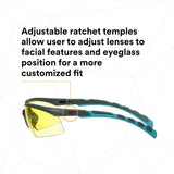 3M S2003SGAF-BGR Solus 2000 Series, Gray/Blue-Green Temples, Scotchgard Anti-Fog Coating, Amber AF-AS lens (7100203164) (20 Pack) - 3