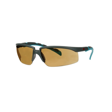 3M S2005SGAF-BGR Solus 2000 Series, Gray/Blue-Green Temples, Scotchgard Anti-Fog Coating, Brown AF-AS lens (7100203166) (20 Pack) - 2