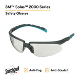 3M S2007SGAF-BGR Solus 2000 Series, Gray/Blue-Green Temples, Scotchgard Anti-Fog Coating, I/O Gray AF-AS lens (7100203171) (20 Pack) - 2