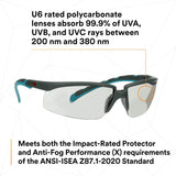 3M S2007SGAF-BGR Solus 2000 Series, Gray/Blue-Green Temples, Scotchgard Anti-Fog Coating, I/O Gray AF-AS lens (7100203171) (20 Pack) - 4