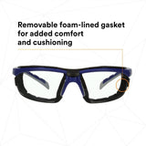 3M S2001SGAF-BGR-F Solus 2000 Series Safety Glasses, Anti-Fog Anti-Scratch, Clear Lens, Gray Teal Frame, Removable Foam Gasket (7100203183) (20 Pack) - 4
