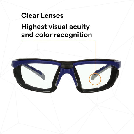 3M S2001SGAF-BGR-F Solus 2000 Series Safety Glasses, Anti-Fog Anti-Scratch, Clear Lens, Gray Teal Frame, Removable Foam Gasket (7100203183) (20 Pack) - 5