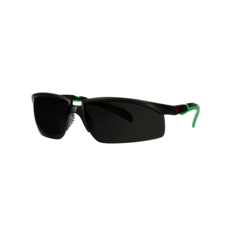 3M S2050AS-BLK Solus 2000 Series Safety Glasses, Anti-Scratch, IR Shade 5.0 Gray Lens, Black/Green Temples (7100203186) (20 Pack) - 3