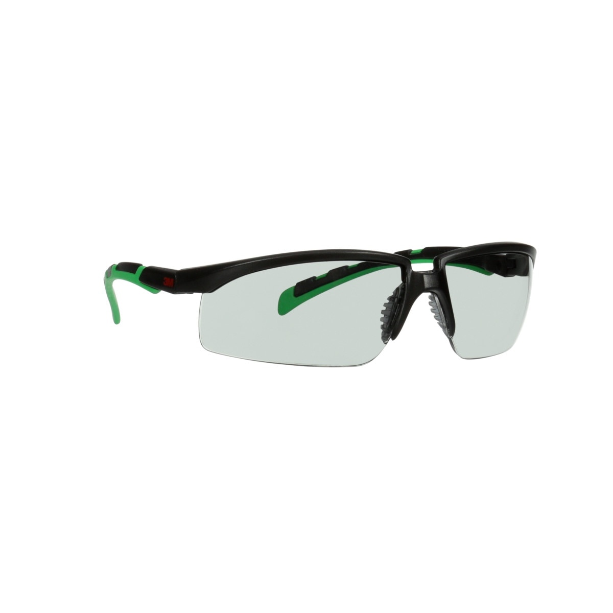 3M S2017AS-BLK Solus Solus 2000 Series Safety Glasses, Anti-Scratch, IR Shade 1.7 Gray Lens, Black/Green Temples (7100203187) (20 Pack)