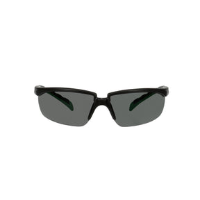 3M S2030AS-BLK Solus 2000 Series Safety Glasses, Anti-Scratch, IR Shade 3.0 Gray Lens, Black Green Temples (7100203188) (20 Pack)