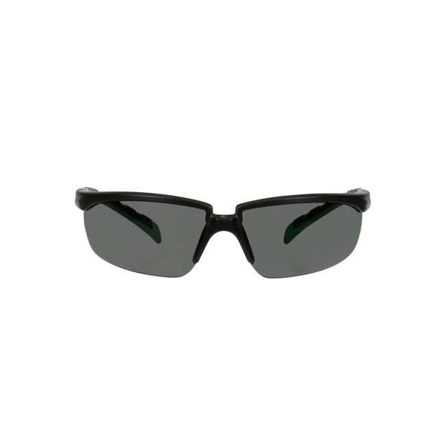 3M S2030AS-BLK Solus 2000 Series Safety Glasses, Anti-Scratch, IR Shade 3.0 Gray Lens, Black Green Temples (7100203188) (20 Pack)