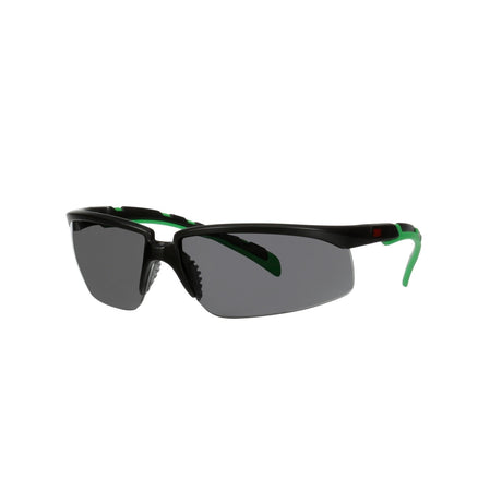 3M S2030AS-BLK Solus 2000 Series Safety Glasses, Anti-Scratch, IR Shade 3.0 Gray Lens, Black Green Temples (7100203188) (20 Pack) - 2