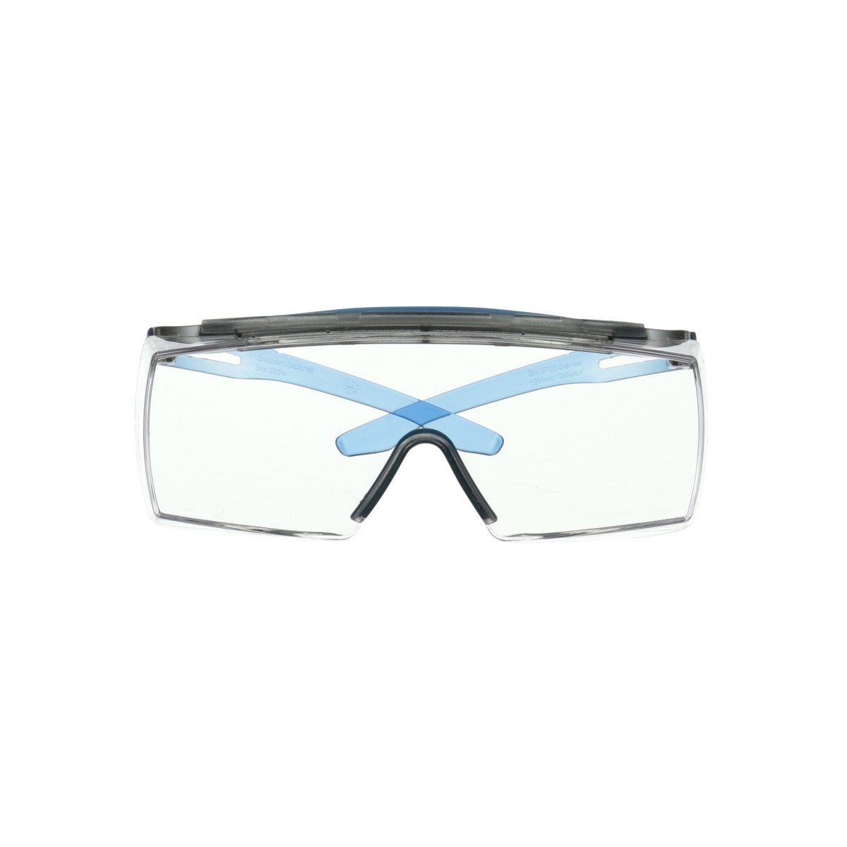 3M SF3701XSGAF-BLU SecureFit 3700 OTG Safety Glasses with Browguard, Anti-Fog Coating, Clear Lens, Blue Temple (7100203198) (10 Pack)