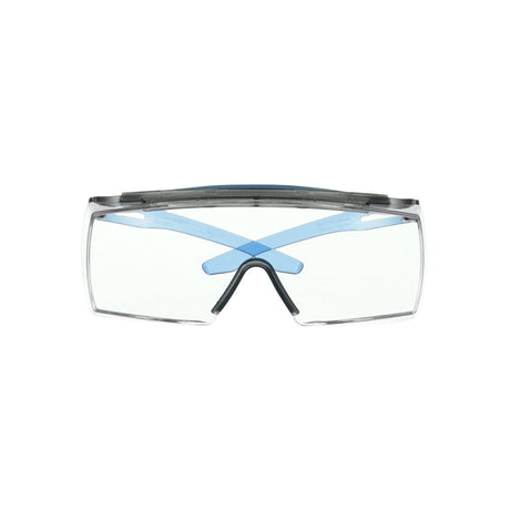 3M SF3701XSGAF-BLU SecureFit 3700 OTG Safety Glasses with Browguard, Anti-Fog Coating, Clear Lens, Blue Temple (7100203198) (10 Pack)