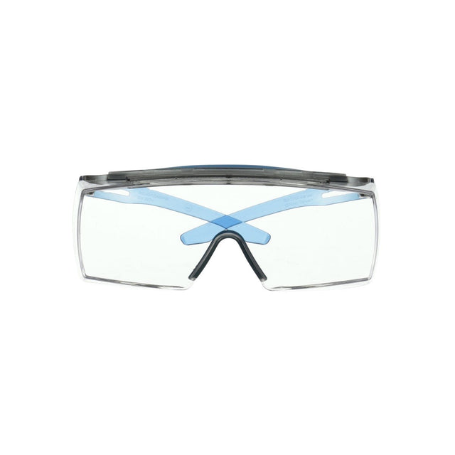 3M SF3701XSGAF-BLU SecureFit 3700 OTG Safety Glasses with Browguard, Anti-Fog Coating, Clear Lens, Blue Temple (7100203198) (10 Pack)