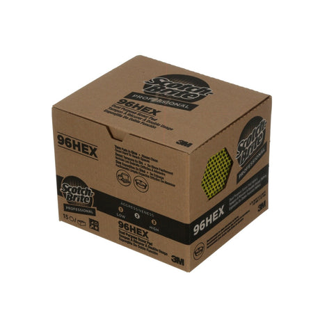 3M 85946 Scotch-Brite Dual Purpose Scour Pad, Hexagon, Green Yellow, 5 in x 5-3/4 in (7100205031) (15 Pack) - 2