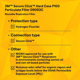 3M Secure Click Hard Case P100 Particulate Filter with Hydrogen Fluoride and Nuisance Level OV/AG Relief, NIOSH Approved (D9093C) (7100206890) (1 Pair)  - (30Pack) - 8