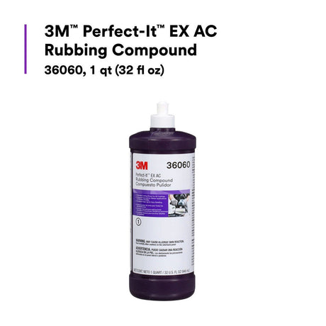 3M Perfect-It EX AC Rubbing Compound Fast Cutting High Performing 1 qt 32 fl oz (36060) (7100210683)  - (6Pack) - 7